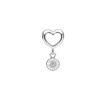 Christina Marguerites With Love charm – sølv, 4 mm til sølvarmbånd og Slim læder